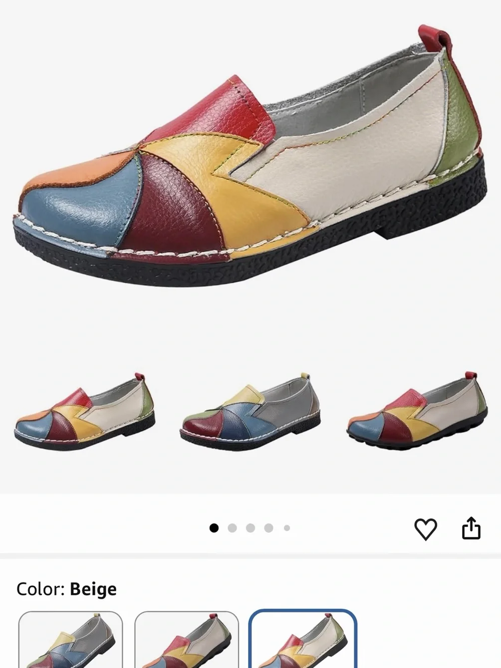 Women’s Multicolor Patchwork Leather Slip-On Loafers